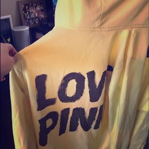 PINK YELLOW HOODIE SZ L